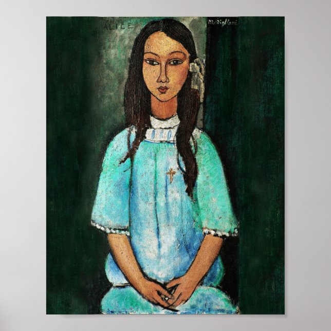 Pôster Modigliani Alice Vintage - Pintura de arte (Frente)
