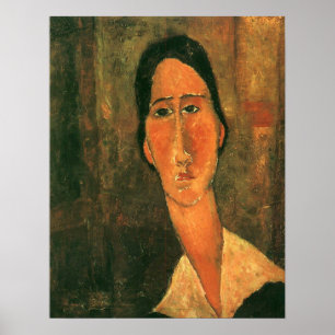 Poster Modigliani - Jeanne H Buterne Com Colar Branca
