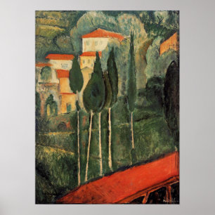 Poster Modigliani - Landscape Southern France 1919