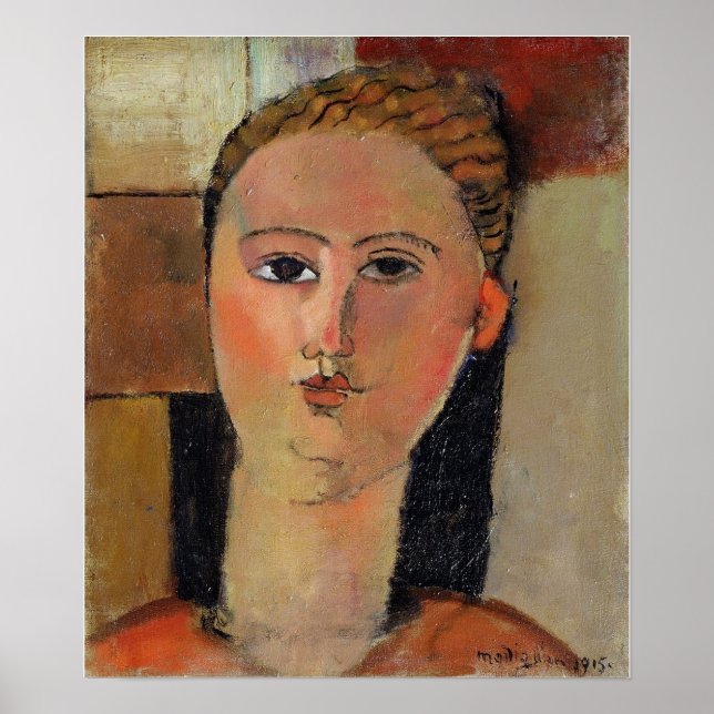 Poster Modigliani - Menina de Cabelo Vermelho 1915 (Frente)