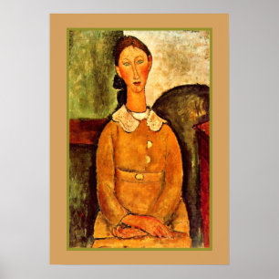 Poster Modigliani - Uma garota de vestido amarelo