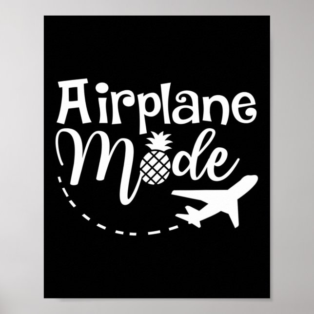 Poster Modo Avião Viagem Abacaxi Viagem Presente Gi (Frente)