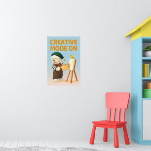 Poster Modo Criativo Ativado: Artista Pintor Cão Bichon A