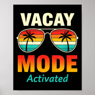 Poster Modo de Férias Ativado Viagem de Férias Divertida