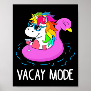 Poster Modo de Férias Grátis Unicorn Furioso Oferta de Fé