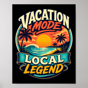 Poster Modo de férias masculino praia tropical pôr do sol