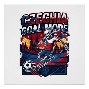 Pôster Modo de Gol da República Tcheca Esqueleto Striker