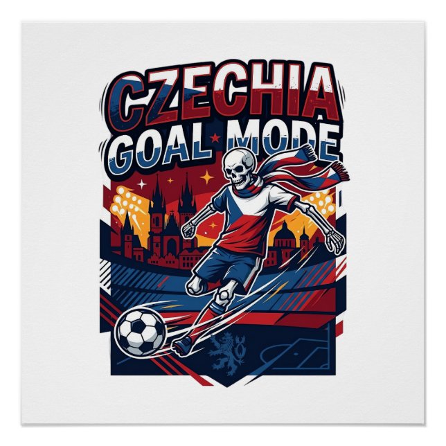 Pôster Modo de Gol da República Tcheca Esqueleto Striker  (Frente)