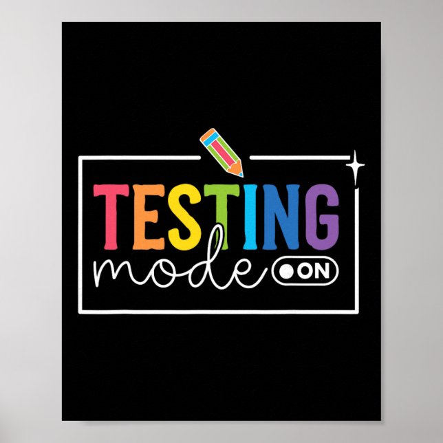 Poster Modo de Teste Divertido Ativado no Dia de Teste Mo (Frente)