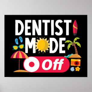 Poster Modo Dentista de Verão Engraçado