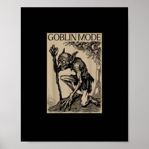 Poster Modo Duende Goblincore Estética Vintage Engraçado 