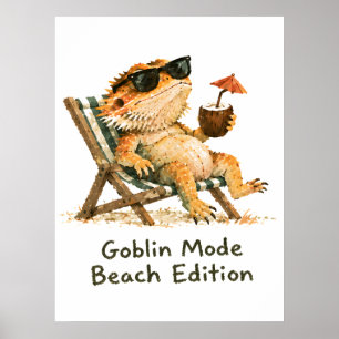 Poster Modo Goblin Edição Praia Arte de Dragão Barbudo