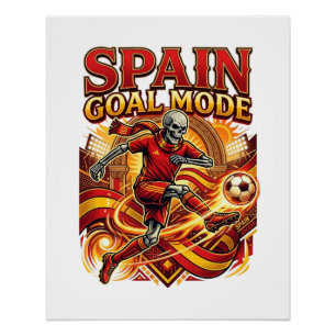 Pôster Modo Gol Espanha Esqueleto Striker Nations Streetw