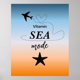 Poster Modo Mar de Vitamina Arte de Parede Cor de Verão L