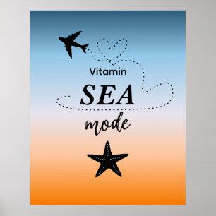 Poster Modo Mar de Vitamina Arte de Parede Cor de Verão L