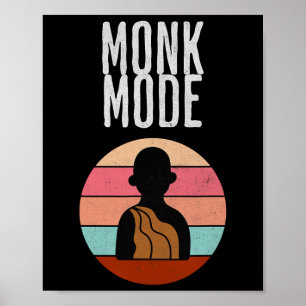 Poster Modo Monge, Zen E Yoga, Meditação, budista, Retro