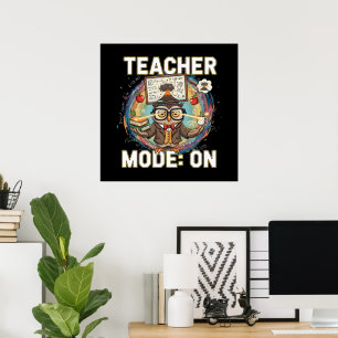 Poster Modo Professor: LIGADO – Design de Coruja Engraçad