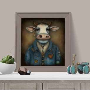 Poster Modos de Vaca Sassosos - Vaca engraçada em fantasi