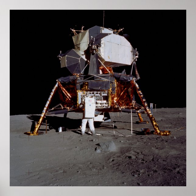Pôster Módulo lunar "Águia" Apollo 11 na Lua (Frente)