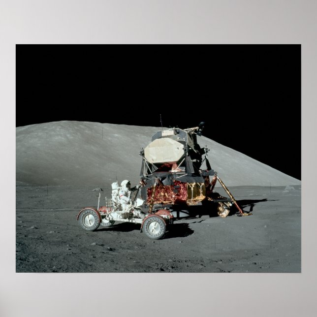 Poster Módulo Lunar Apollo 17 e veículo de movimentação l (Frente)