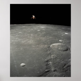 Pôster Módulo lunar de Apollo 12 acima da lua