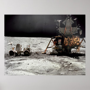 Pôster Módulo lunar de Apollo 16 & veículo recorrido