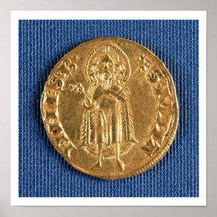 Pôster Moeda de ouro, com São João Batista, século XVI