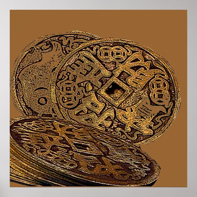 POSTER MOEDAS DE RIQUEZA FENG SHUI (Frente)