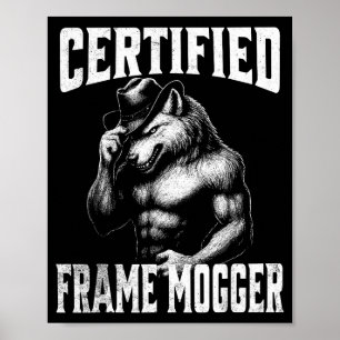 Poster Mogging de quadro - lobo alfa engraçado e constran