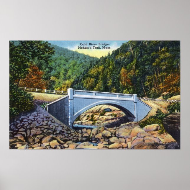 Poster Mohawk Trail View of Cold River Bridge (Frente)