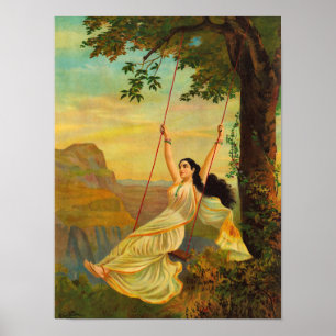 Poster Mohini ou o Temptress por Raja Ravi Varma