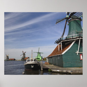 Poster Moinho de vento, Zaanse Schans, Holanda, Países Ba