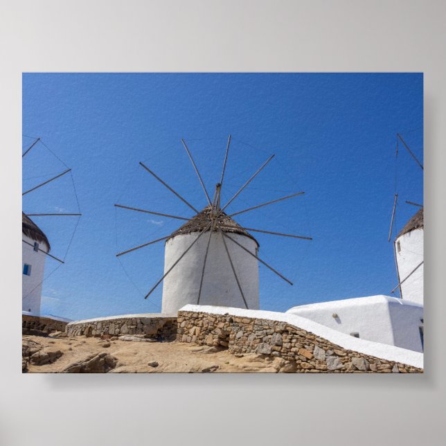 Poster Moinhos de vento de Mykonos (Frente)