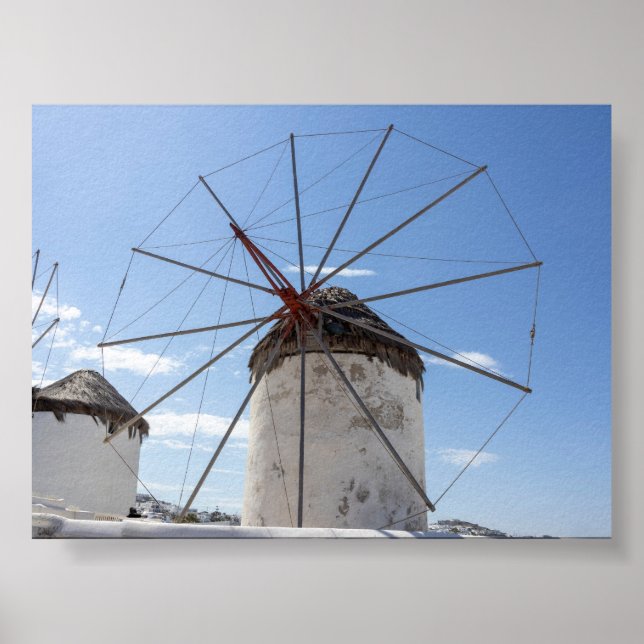 Poster Moinhos de vento de Mykonos (Frente)
