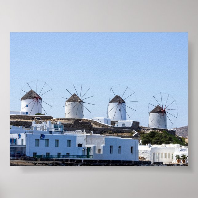 Poster Moinhos de vento de Mykonos (Frente)