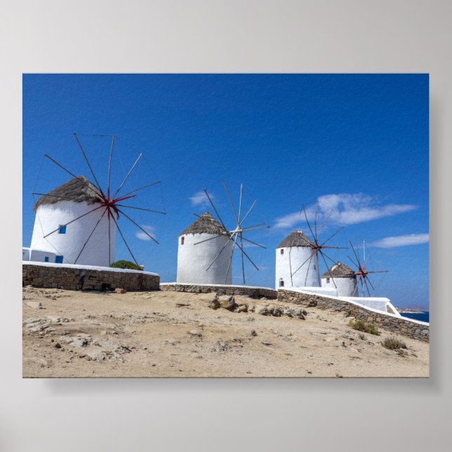 Poster Moinhos de vento de Mykonos (Frente)