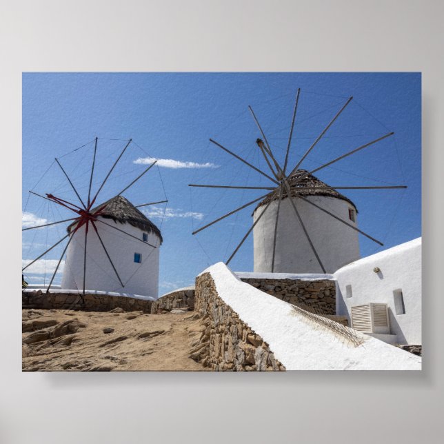 Poster Moinhos de vento de Mykonos (Frente)