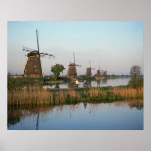 Pôster Moinhos de vento, Kinderdijk, Holanda