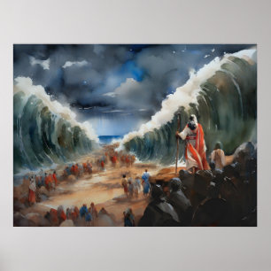 Poster Moisés A Partir E A Atravessar O Mar Vermelho Seco