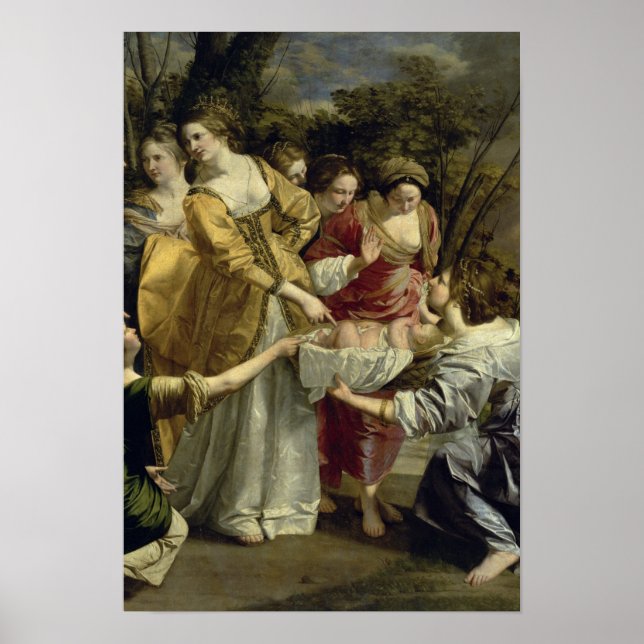Pôster Moisés resgatado do Nilo, c.1630 (Frente)