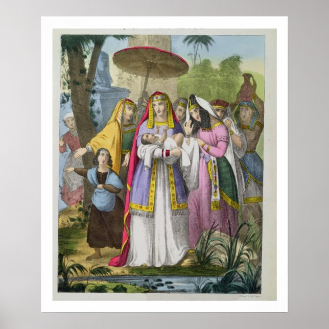 Poster Moisés salvos pela filha de Faraó, de uma bíblia (Frente)