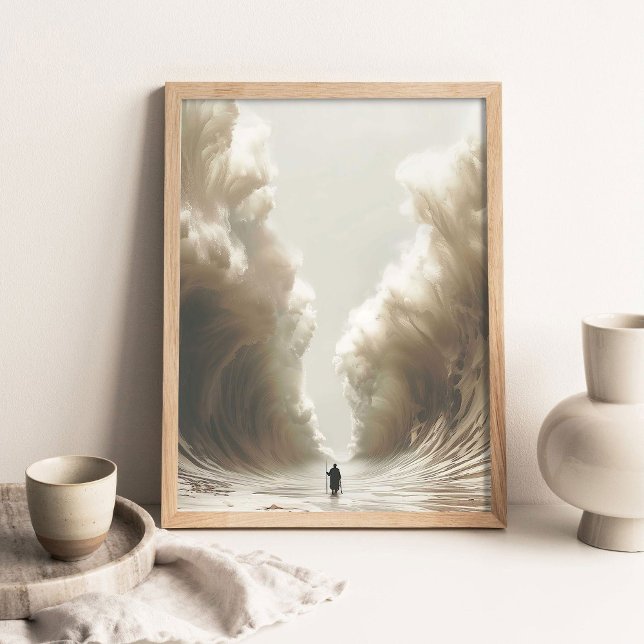 Poster Moisés separando o Mar Vermelho, Pintura Cristã, J (Criador carregado)