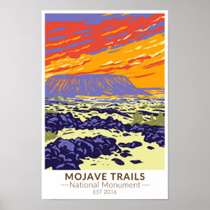 Poster Mojave Trave Cratera Nacional Monumento Amboy