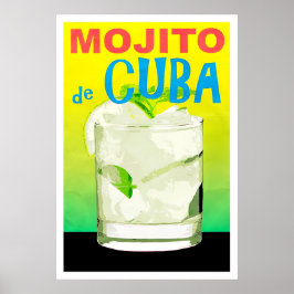 Poster Mojito de Cuba viagens vintage