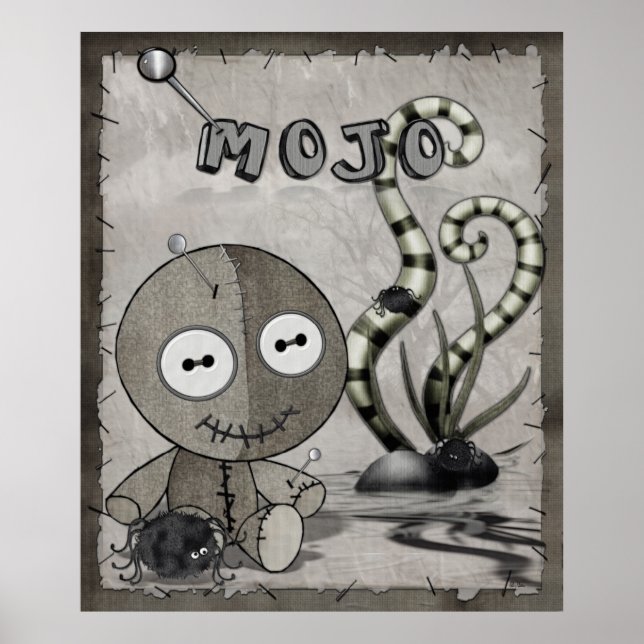 Pôster MOJO Gothic Voodoo Doll Folk Art (Frente)