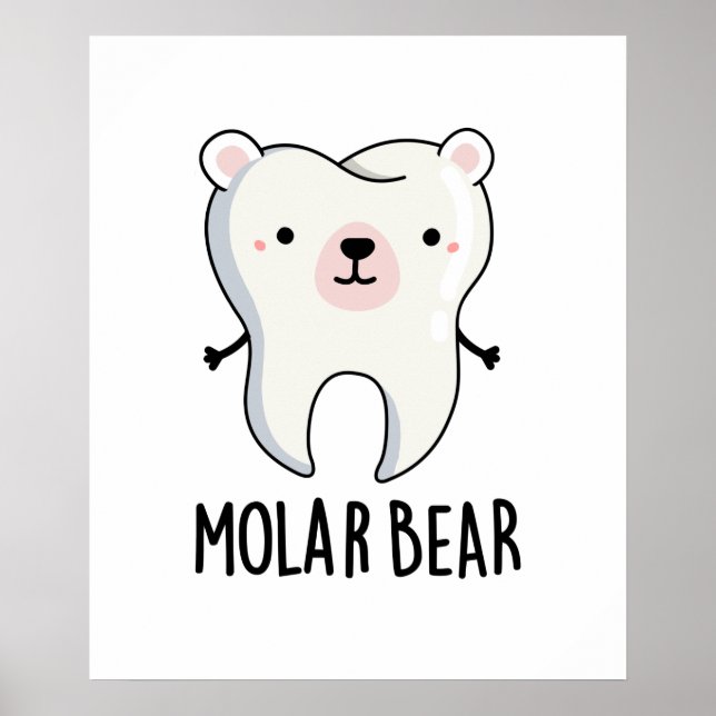 Poster Molar Bear Engraçado Tooth (Frente)