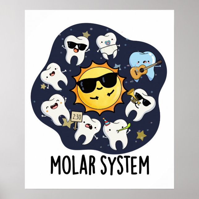 Poster Molar System Funny Dental Astronomy Pun (Frente)