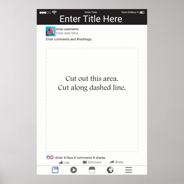 Pôster Moldura de Adereços para Fotocabinê Design para Mí (Frente)