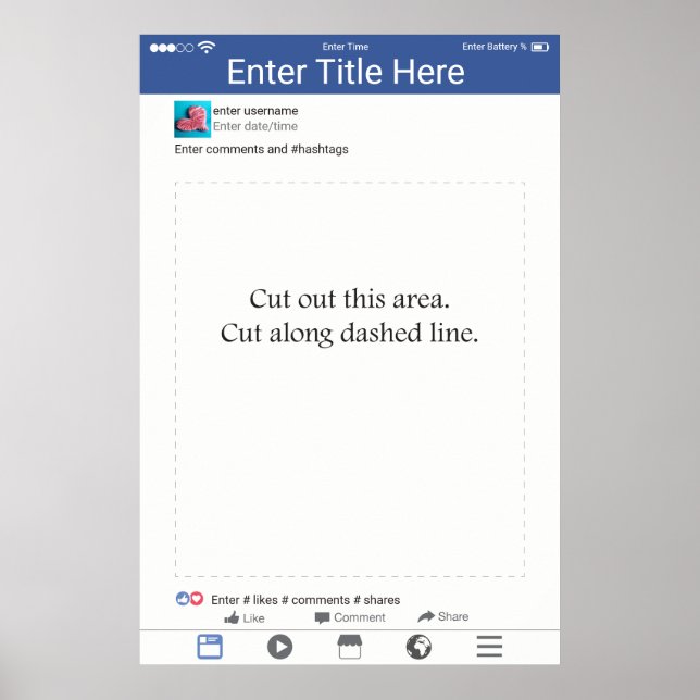Poster Moldura de Adereços para Fotocabinê Design para Mí (Frente)