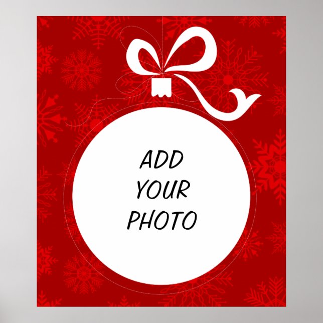 Poster Moldura de Bola de Natal Personalizável (Frente)
